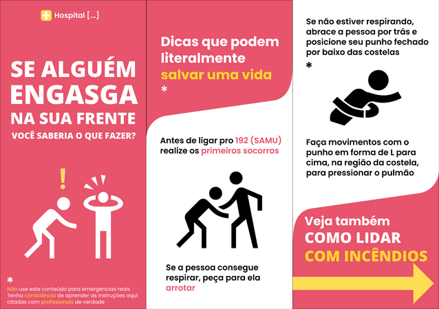 Mockup of a choking first aid folder